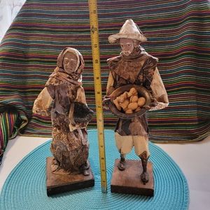 Vtg Mexican Folk Art Paper Mache Figurines handmade